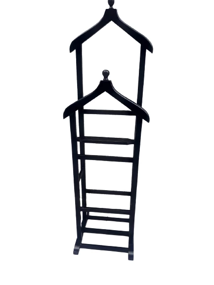 DİLSİZ UŞAK 19441 Kayın Model Demonte Parlak Siyah Çift Tepe Askılık El Yapım - 7