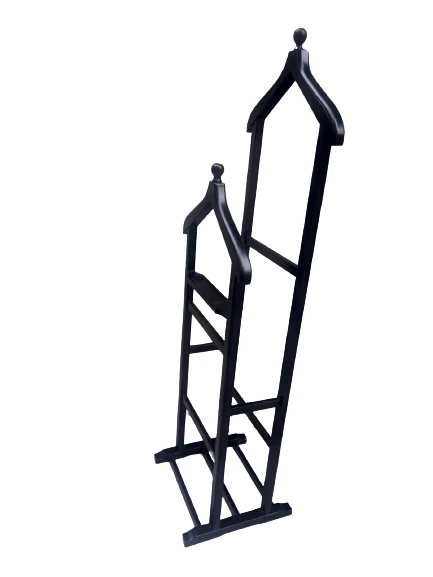 DİLSİZ UŞAK 19441 Kayın Model Demonte Parlak Siyah Çift Tepe Askılık El Yapım - 2