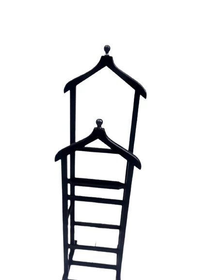 DİLSİZ UŞAK 19441 Kayın Model Demonte Parlak Siyah Çift Tepe Askılık El Yapım - 6