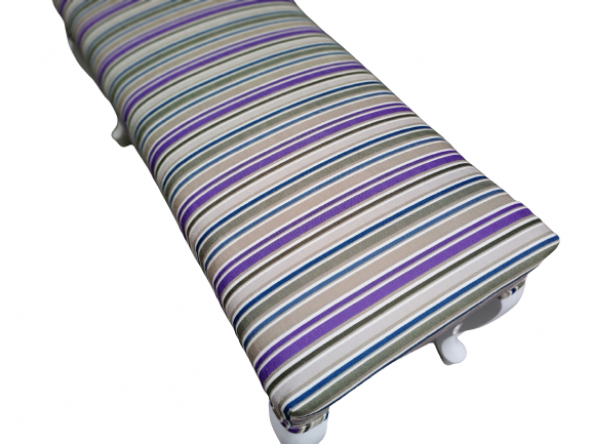 Puf 19433 Benc MODEL Kayın Klasik aslan ayak Kalite Solin Kadife Kumaş Beyaz - 5