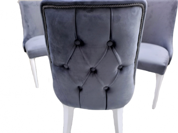 Sandalye 19424 PAPEL Model Kayın Retro Ayak BABYFAC Antrasit Kapiton Döşem Kumaş - Resim 6