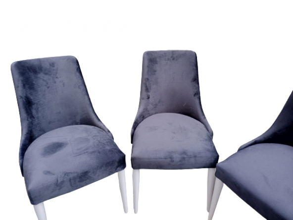 Sandalye 19424 PAPEL Model Kayın Retro Ayak BABYFAC Antrasit Kapiton Döşem Kumaş - Resim 7