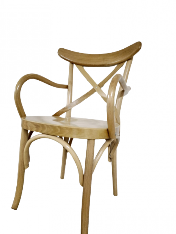 Sandalye 19416 X Çapraz BAMBU Tam Kolçak MODEL HAM Kayın Ayak Geniş otrm El Yapım - Resim 3