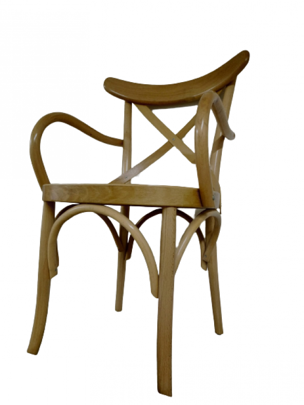 Sandalye 19416 X Çapraz BAMBU Tam Kolçak MODEL HAM Kayın Ayak Geniş otrm El Yapım - Resim 6