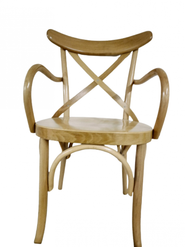 Sandalye 19416 X Çapraz BAMBU Tam Kolçak MODEL HAM Kayın Ayak Geniş otrm El Yapım - Resim 7