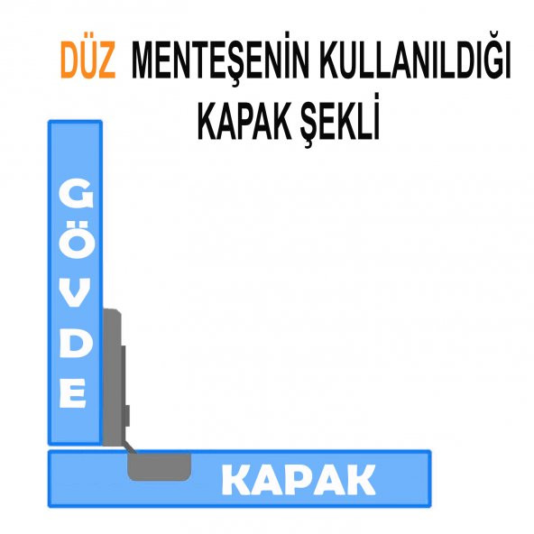 Aletçantam Samet Mobilya Menteşesi Dolap Kapak Tas Menteşe 4 Adet - Düz Tip - 2