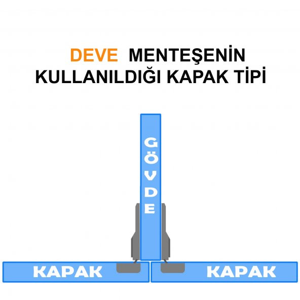 Aletçantam Samet Mobilya Menteşesi Dolap Kapak Tas Menteşe 4 Adet - Deve Tip - 2