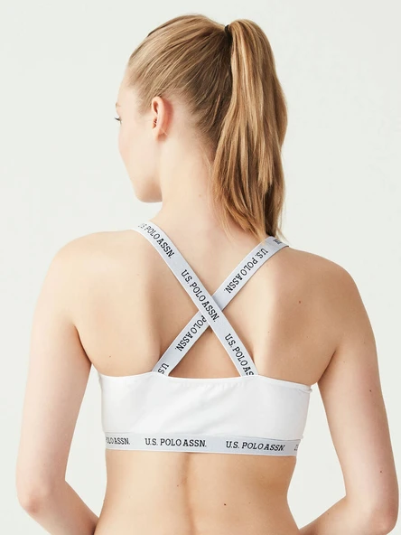 U.S. Polo Assn. Çapraz Askılı Büstiyer Beyaz - Resim 3