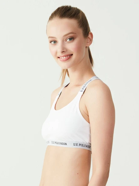 U.S. Polo Assn. Çapraz Askılı Büstiyer Beyaz - Resim 2