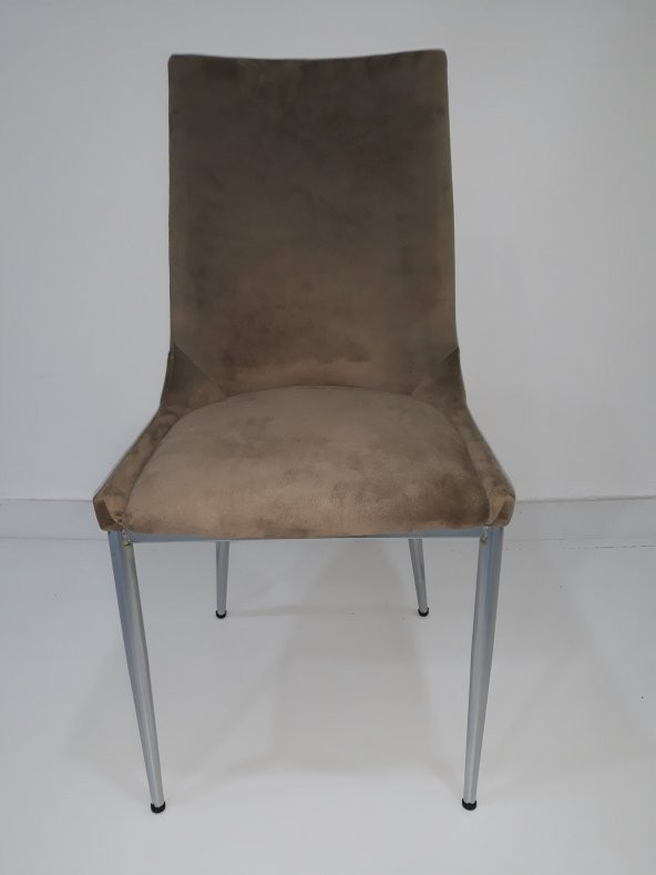 Sandalye ST SAMBA Metal Çelik Nikelaj Kahverengi 4 Adet  Kaliteli kumaş El Yapım