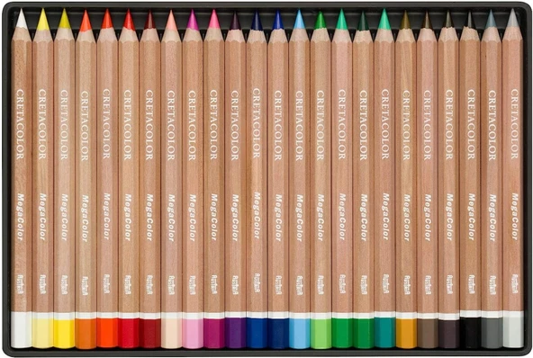 Cretacolor MegaColor Kalın Kuru Boya Seti 24'lü Metal Kutu / 29024