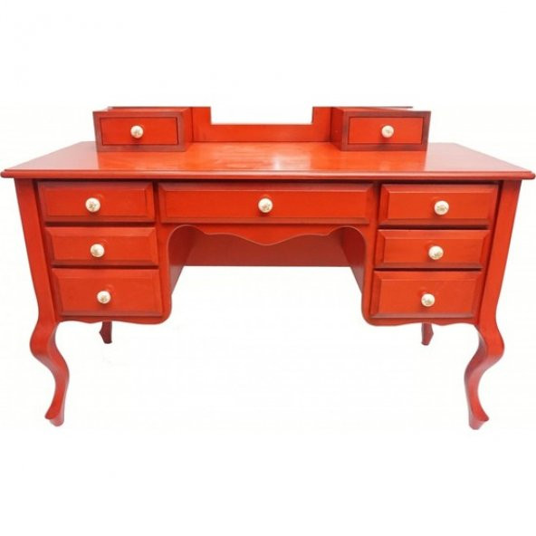Makyaj Masa 19330 Dresuar 9Çekm Kayın Aslan Ayak Kırmızı Lake Yan açıl El yapım - 2
