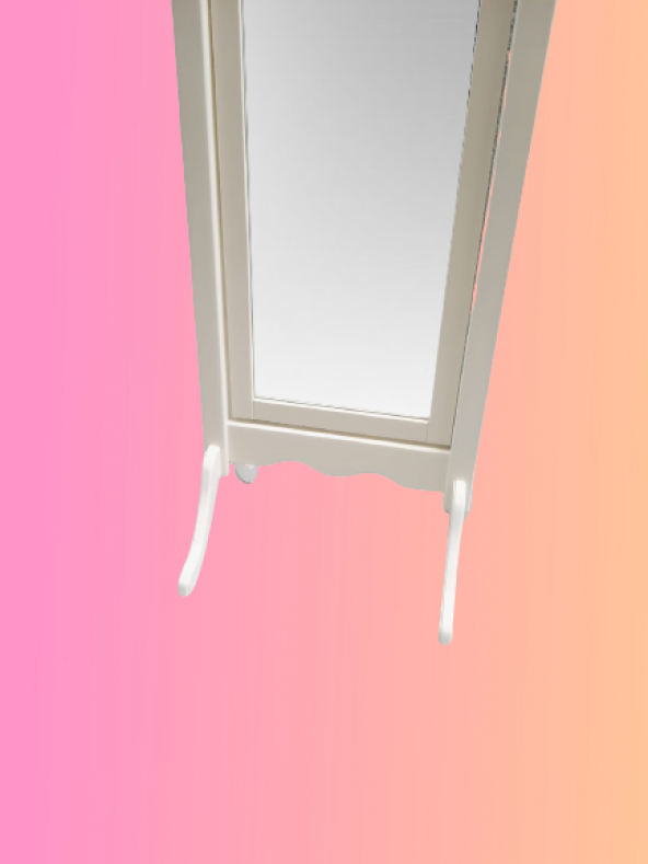 Boy 19321 Ayna Ahşap MDF Parlak Beyaz Lake Dikdörtgen Klasik Mobilya El Yapım - 8