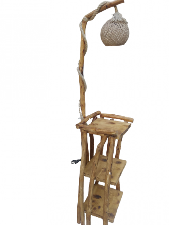 Lambader 18564 ST ATMACA 3 kitaplık Raflı Model Doğal Malzem Kuru Zeytin Çam Dalı - 2