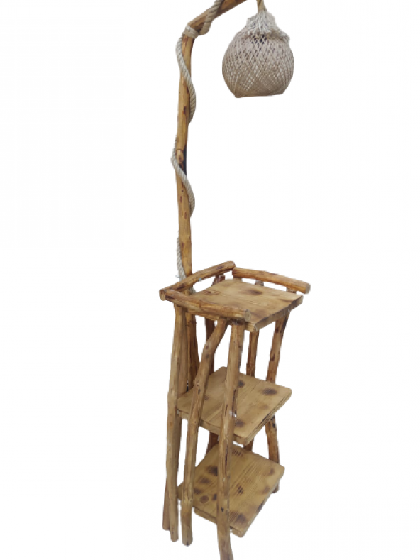 Lambader 18564 ST ATMACA 3 kitaplık Raflı Model Doğal Malzem Kuru Zeytin Çam Dalı - 3