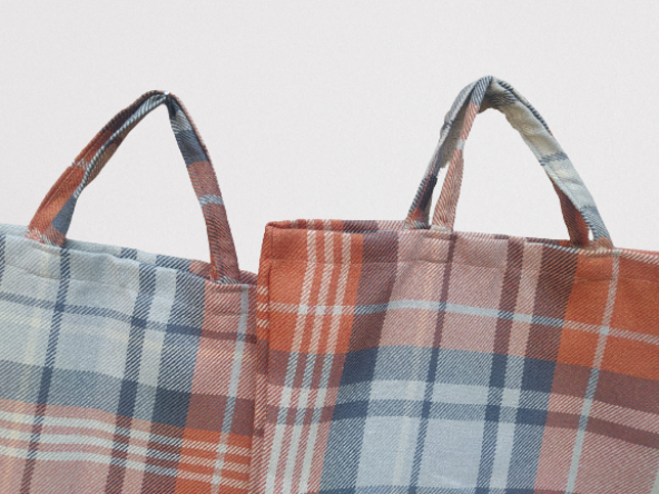 PAZAR ÇANTA 2Ad 18554 Döşemelik Kumaş Renkli Desenli 40kg Taşım Kapasit El Yapım - 4