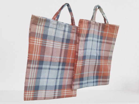 PAZAR ÇANTA 2Ad 18554 Döşemelik Kumaş Renkli Desenli 40kg Taşım Kapasit El Yapım - 6