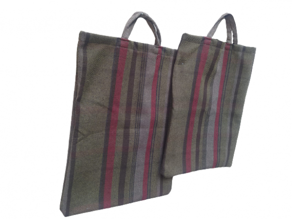 PAZAR ÇANTA 2Ad 18551 Döşeme Kareli Kumaş Koyu Renk Desen 40kg Taşıma Kapasite - 2