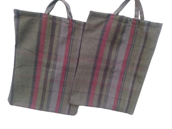 PAZAR ÇANTA 2Ad 18551 Döşeme Kareli Kumaş Koyu Renk Desen 40kg Taşıma Kapasite - 3