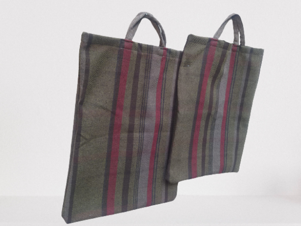 PAZAR ÇANTA 2Ad 18551 Döşeme Kareli Kumaş Koyu Renk Desen 40kg Taşıma Kapasite - 4