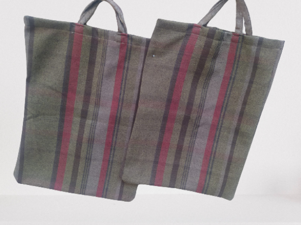 PAZAR ÇANTA 2Ad 18551 Döşeme Kareli Kumaş Koyu Renk Desen 40kg Taşıma Kapasite - 5