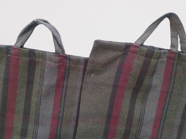 PAZAR ÇANTA 2Ad 18551 Döşeme Kareli Kumaş Koyu Renk Desen 40kg Taşıma Kapasite - 6