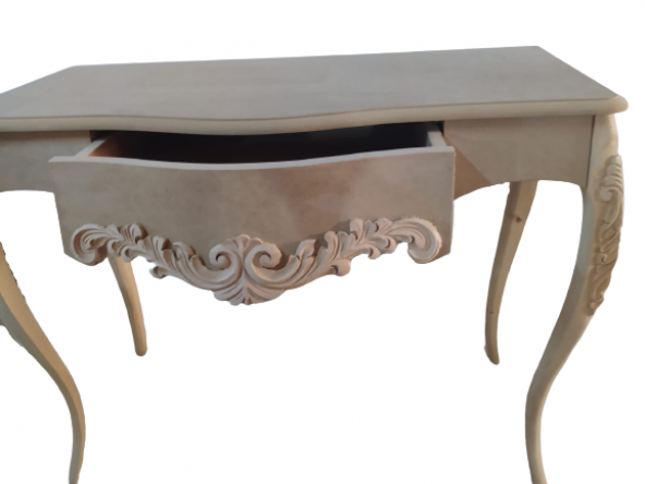 Dresuar 18548 bombe Çekmece Klasik Model Ahşap Kayın Oyma Aslan Ayak HAM El Yapım - Resim 2