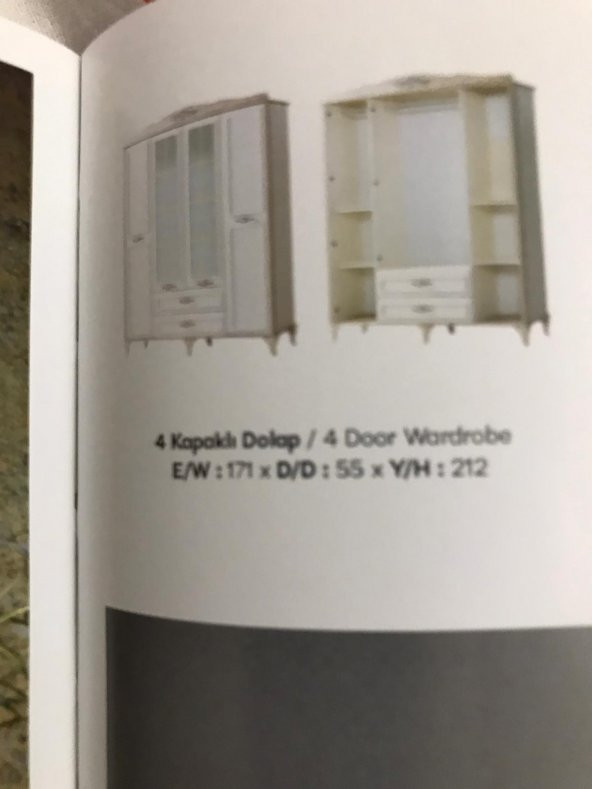 Dolap Urlu 18503 COUNTRY Model 4kapı Hard suntalem Kalite Yüksek ayak İtina paket kargo - 2