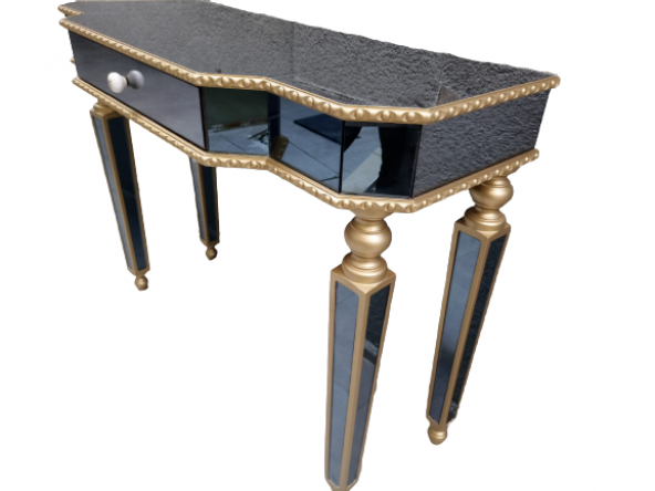 Dresuar ST 18470 HAYAL Model Kayın ayak gold renk füme Ayna kaplama Çekmec Elyapı - 8