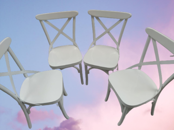 Sandalye 18467 ÇAPRAZ Model Klasik Mobilya Kayın Retro Parlak Beyaz renk El Yapmı - 5