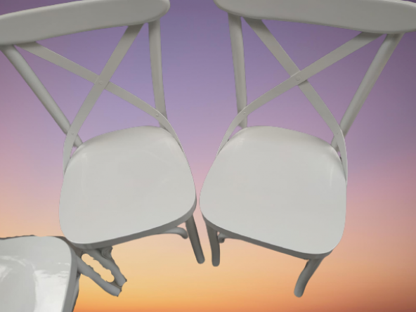 Sandalye 18467 ÇAPRAZ Model Klasik Mobilya Kayın Retro Parlak Beyaz renk El Yapmı - 8