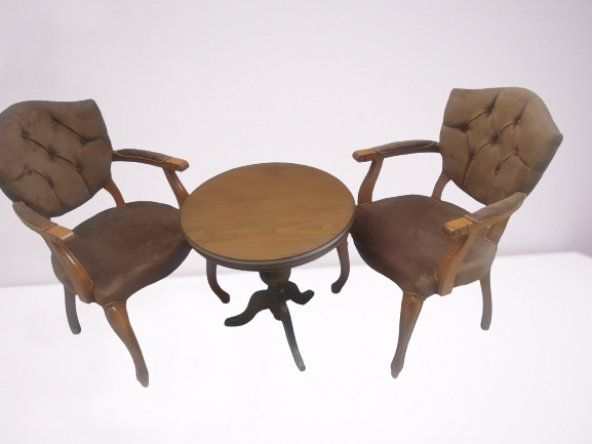 Fiskos-Berjer 18442 Sandalye Kelebek Model Klasik Kayın Aslan ayak Parlak Ceviz - 3