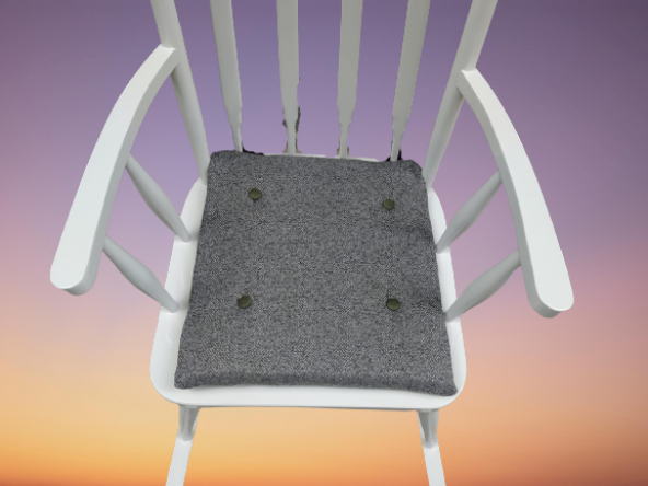 Sandalye 18449 Sallanan Bambu Kayın Retro Ayak Beyaz Lake kumaş minder El yapım - 2