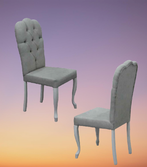 Sandalye ST Dizayn Bianca model Kayın klasik Aslan ayak kapitonel 1 Ad el yapım - Resim 4