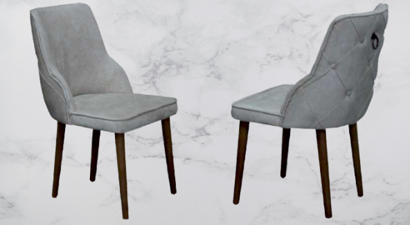 Sandalye ST Dizayn Alya model Kayın Klasik retro ayak giydirme kapitone El yapım - Resim 3