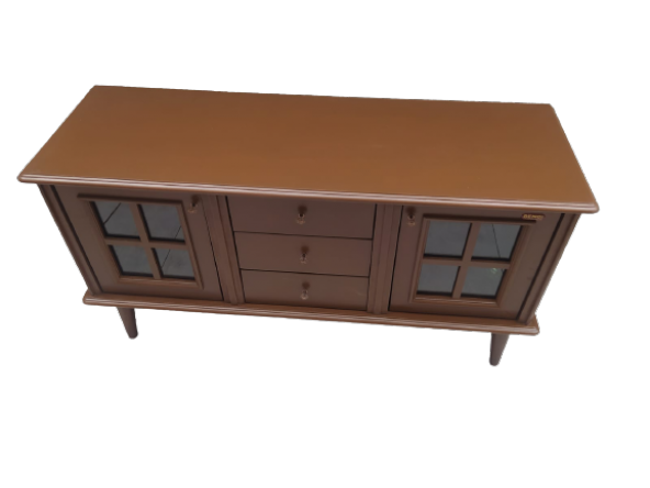 Tv Sehpa ST 18224 Windovs Model Pencere Gürgen Retro Ayak Ceviz Renk El Yapım - 4