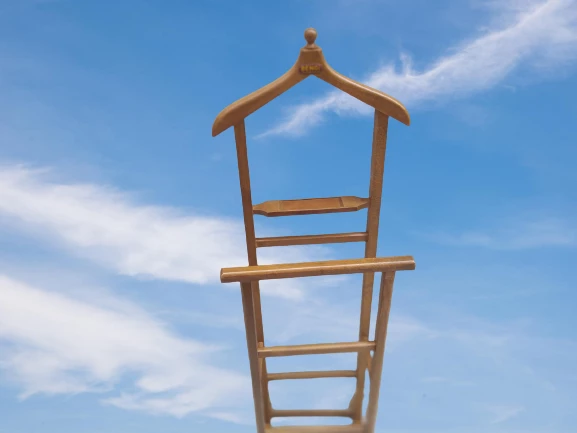 Dilsiz Uşak 18213 Çift TEPE HAVLULUK MODEL Parlak Ceviz Askılık Kayın El Yapım - 4