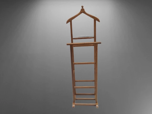 Dilsiz Uşak 18213 Çift TEPE HAVLULUK MODEL Parlak Ceviz Askılık Kayın El Yapım - 6