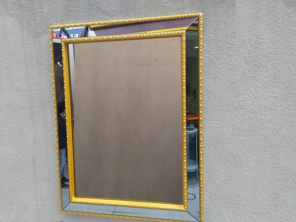 AYNA-Dresuar 18198 HAYAL MODEL Parlak Gold Renk Kayın torna Kutu sevk El Yapım