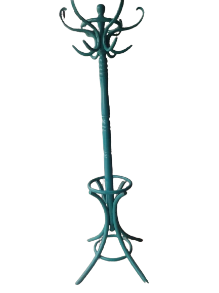 Askılık 18194 Bambu Model DEMONTE Turkuaz Renk Parlak Boya Şık sağlam El yapım - 5