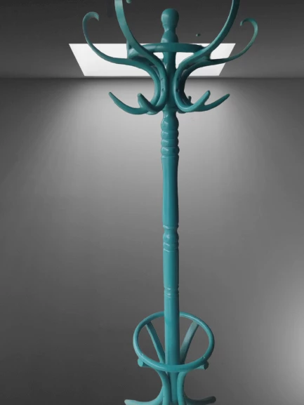 Askılık 18194 Bambu Model DEMONTE Turkuaz Renk Parlak Boya Şık sağlam El yapım - 8