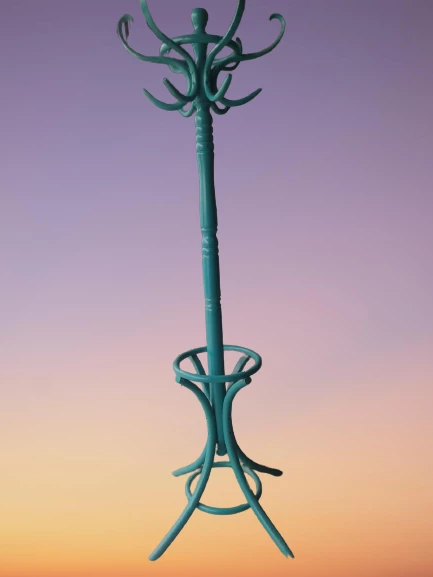 Askılık 18194 Bambu Model DEMONTE Turkuaz Renk Parlak Boya Şık sağlam El yapım - 4