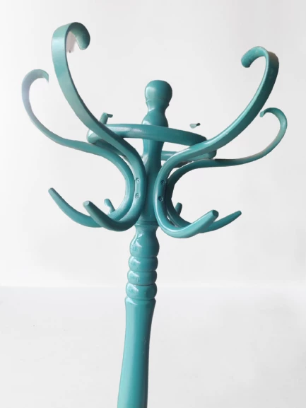 Askılık 18194 Bambu Model DEMONTE Turkuaz Renk Parlak Boya Şık sağlam El yapım - 6