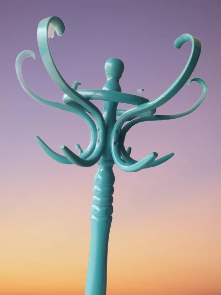 Askılık 18194 Bambu Model DEMONTE Turkuaz Renk Parlak Boya Şık sağlam El yapım - 7