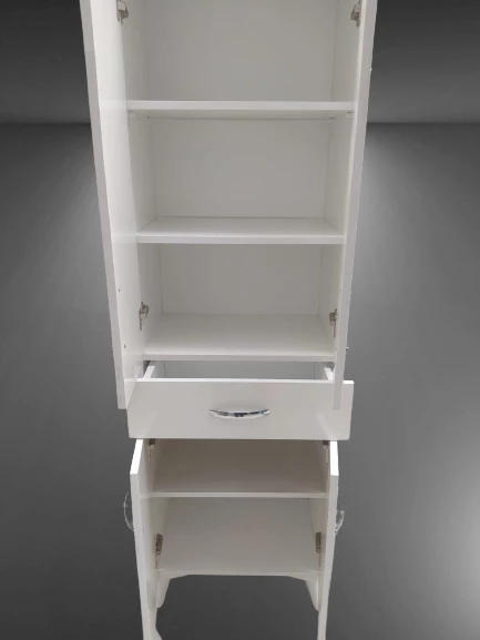 Çok Amaçlı 18180 Dolap BEYAZ Model Hard Parlak Suntalem 180 Demonte 4raf El Yapım - 2