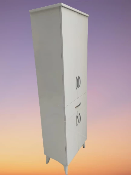 Çok Amaçlı 18180 Dolap BEYAZ Model Hard Parlak Suntalem 180 Demonte 4raf El Yapım - 6