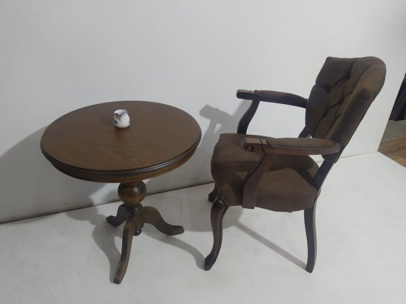 Fiskos-Berjer 18177 Sandalye Kelebek Ceviz renk Babyfac Kapiton Kumaş Aslan ayak - 2