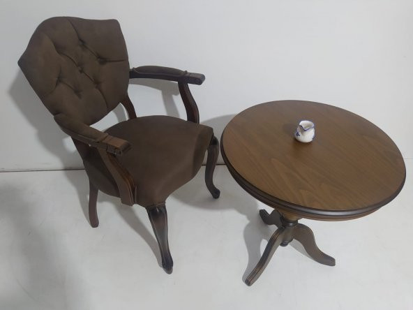 Fiskos-Berjer 18177 Sandalye Kelebek Ceviz renk Babyfac Kapiton Kumaş Aslan ayak - 5