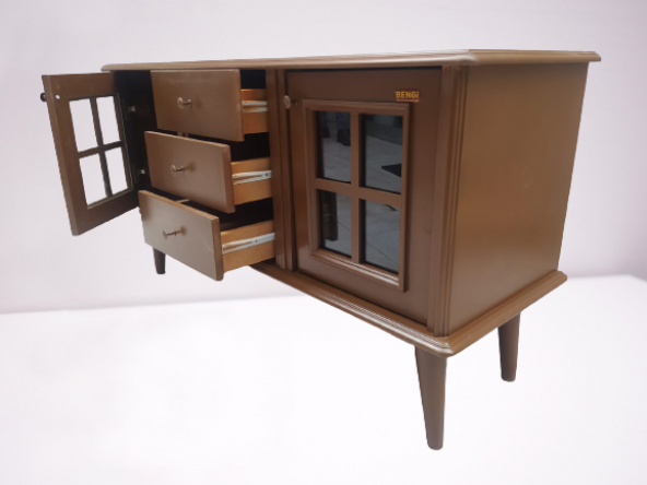 Tv ST Sehpa 18169 Windovs Model Ahşap Kayın Torna RETRO Ayak Ceviz Renk El Yapım