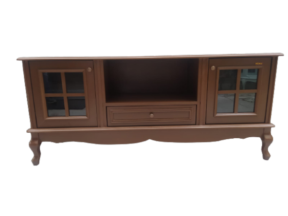 Tv Sehpa ST 18168 Windovs Model Ahşap Kayın ASLAN Ayak Parlak Ceviz 125cm El Yapı - 7